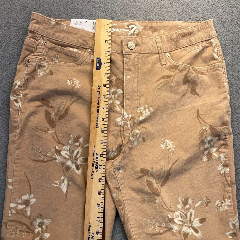 Seven 7 Women's‎ Floral Print Corduroy Pants,Size 12,Hight Rise,Skinny,Stretch - Picture 5 of 13